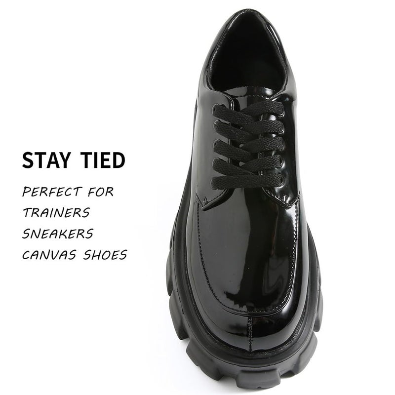 VSUDO 79 Inch Flat Black Extra Long Shoe Laces for Sneakers, Shoelaces for Sneakers, Replacements Shoe Strings for Women or Men (2 Pairs-Black-200CM) - Image 3